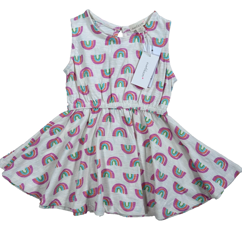 Everbloom Rainbow Wonder Dress Sleeveless Baby Girl 12 Months Cream New